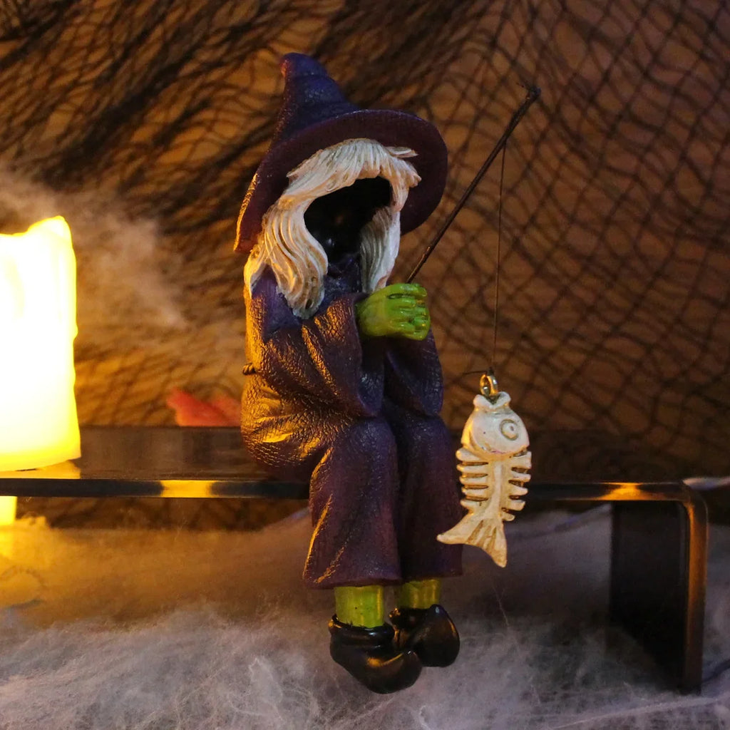 Halloween Ghost Festival Fishing Witch Resin Handicraft Display Fish