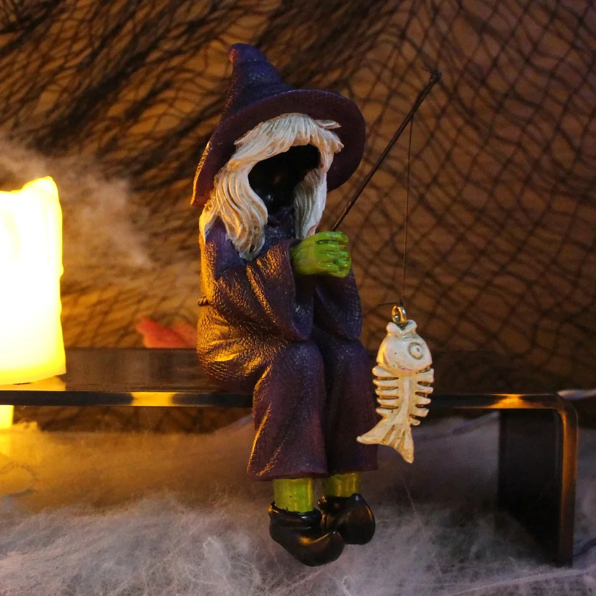 Halloween Ghost Festival Fishing Witch Resin Handicraft Display Fish