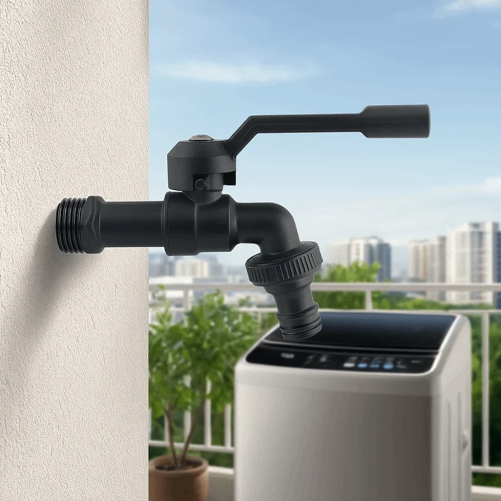 Black Brass Anti-Freeze Bibcock Faucet – Dual Outlet 1/2"