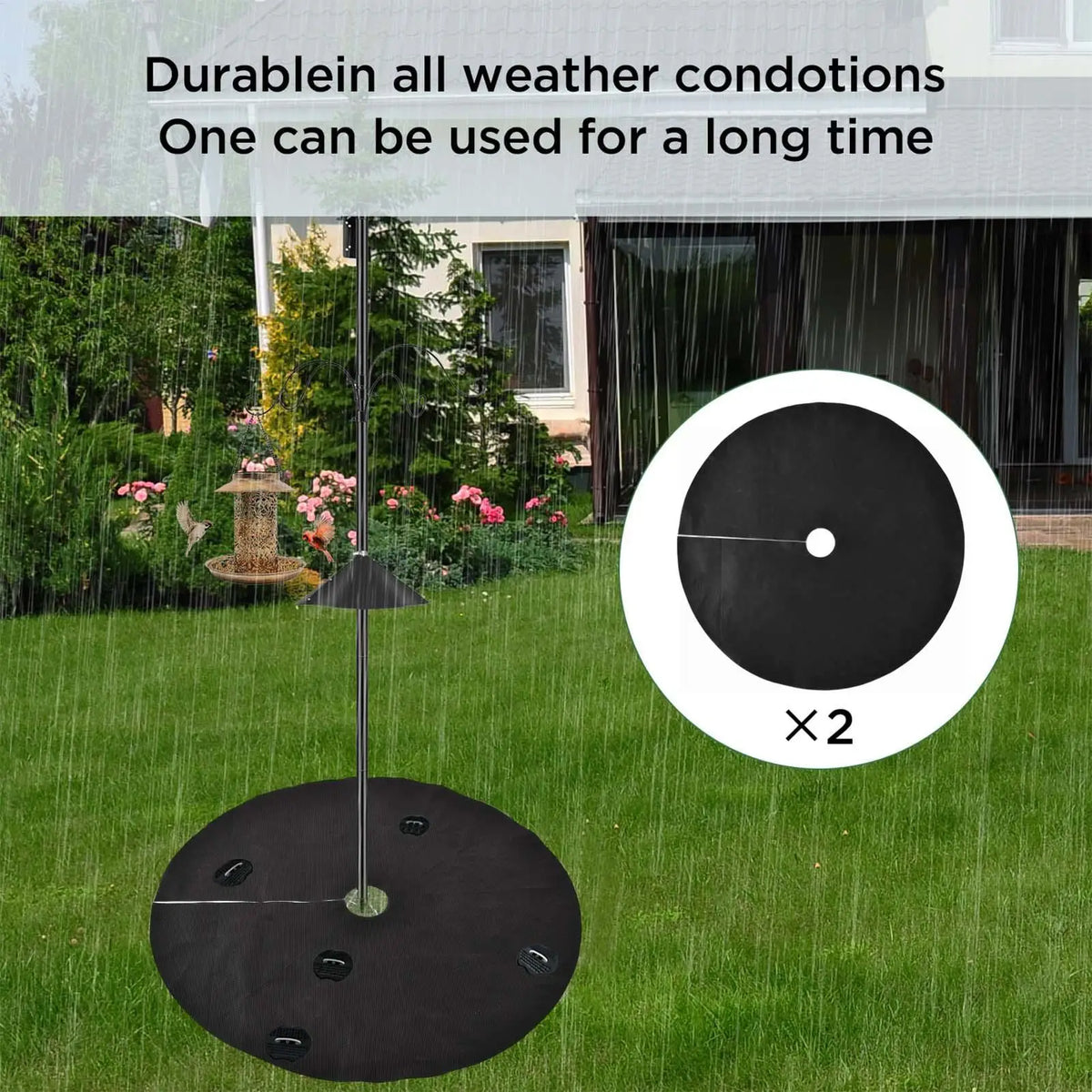 Under Bird Feeder Mat 2-Pack – 47" Water-Permeable Lawn Catcher