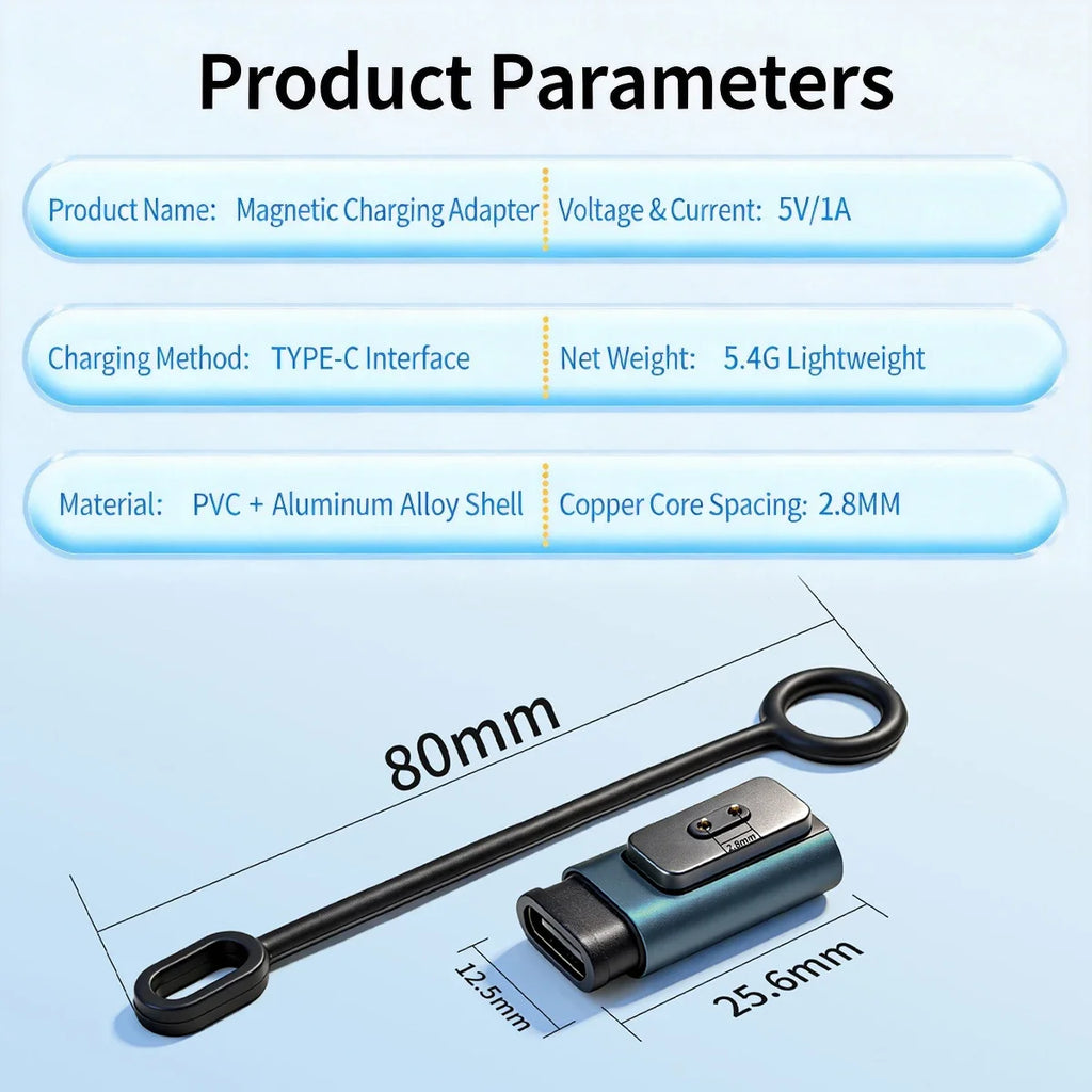 USB-C Adapter for Xiaomi Band 10/9/8 & Redmi Watch 5/4 Charger