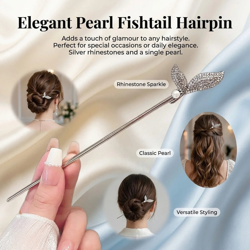 Pearl Mermaid Hairpin | Elegant Alloy Hair Clip for Women