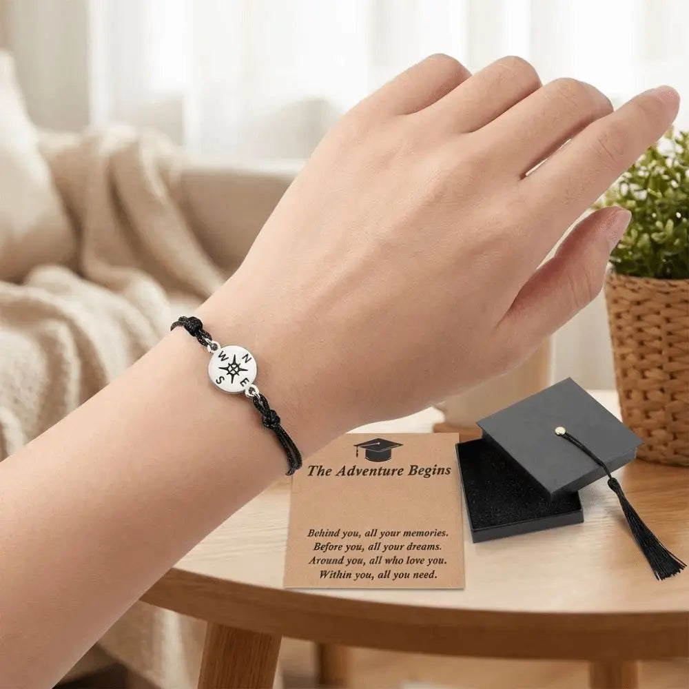 Graduation Compass Bracelet | "The Adventure Begins" Gift Set