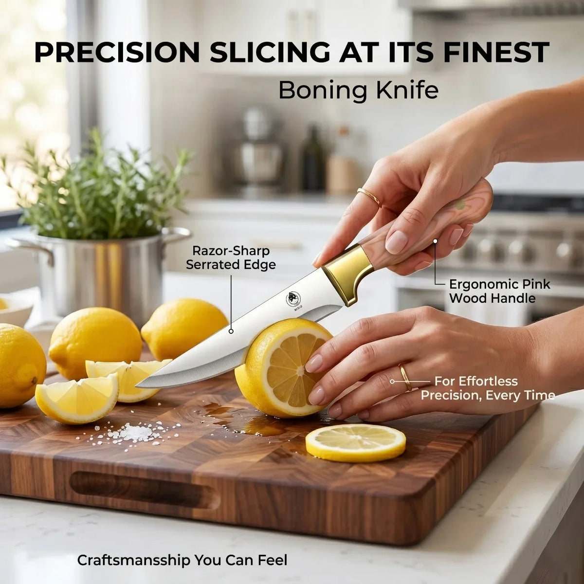 3-Piece Professional Kitchen Knife Set with Sheaths