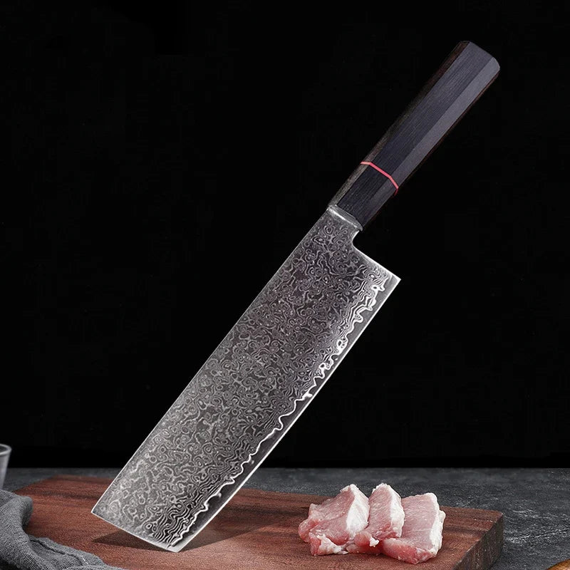 67-Layer Damascus Steel VG10 Chef Knife – Japanese Kitchen Set