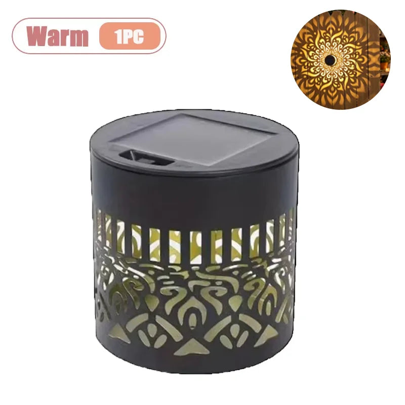 Solar Mandala Wall Lantern | Outdoor Waterproof Garden Fence Light