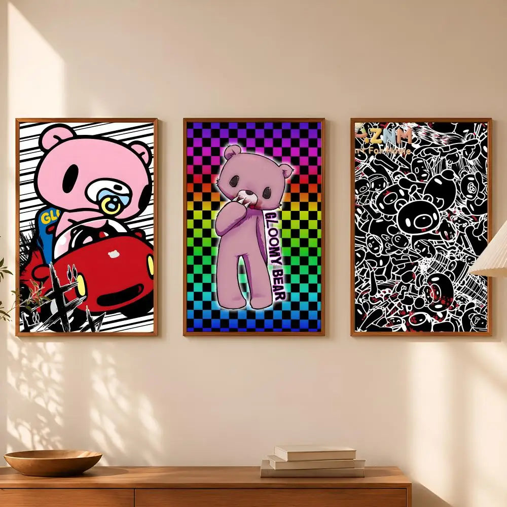 Gloomy Bear Self-Stick HD PVC Wall Art Poster | Waterproof Decor