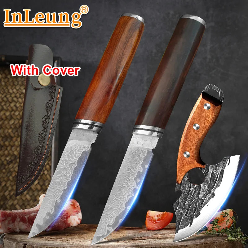 Damascus Steel Boning Knife – Wood Handle Chef Knife