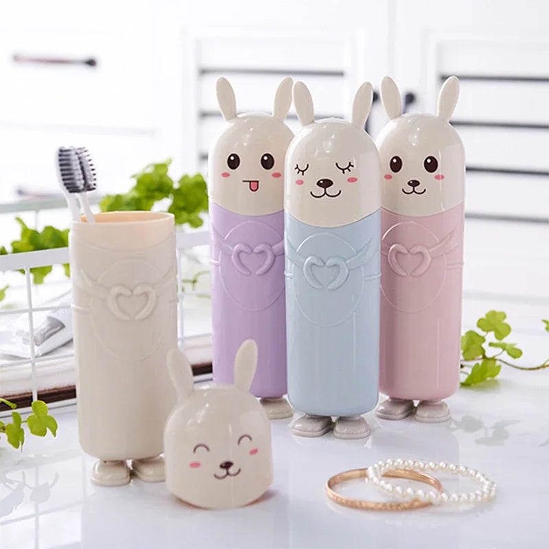 Portable Travel Toothbrush Case & Toothpaste Holder – Rabbit