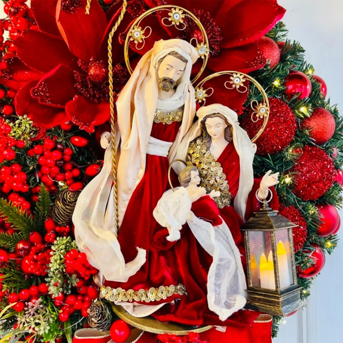 Christmas Wooden Hanging Sign | Nativity Wreath Door Décor