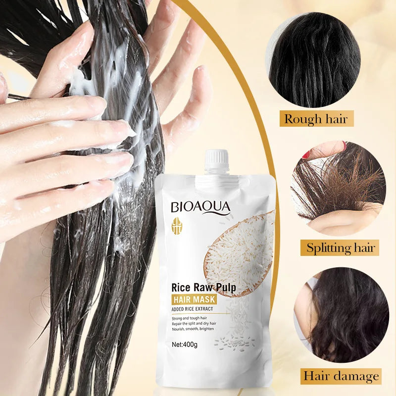 Keratin Rice Hair Mask – Smooth Frizzy & Dry Hair | PWYUMAN