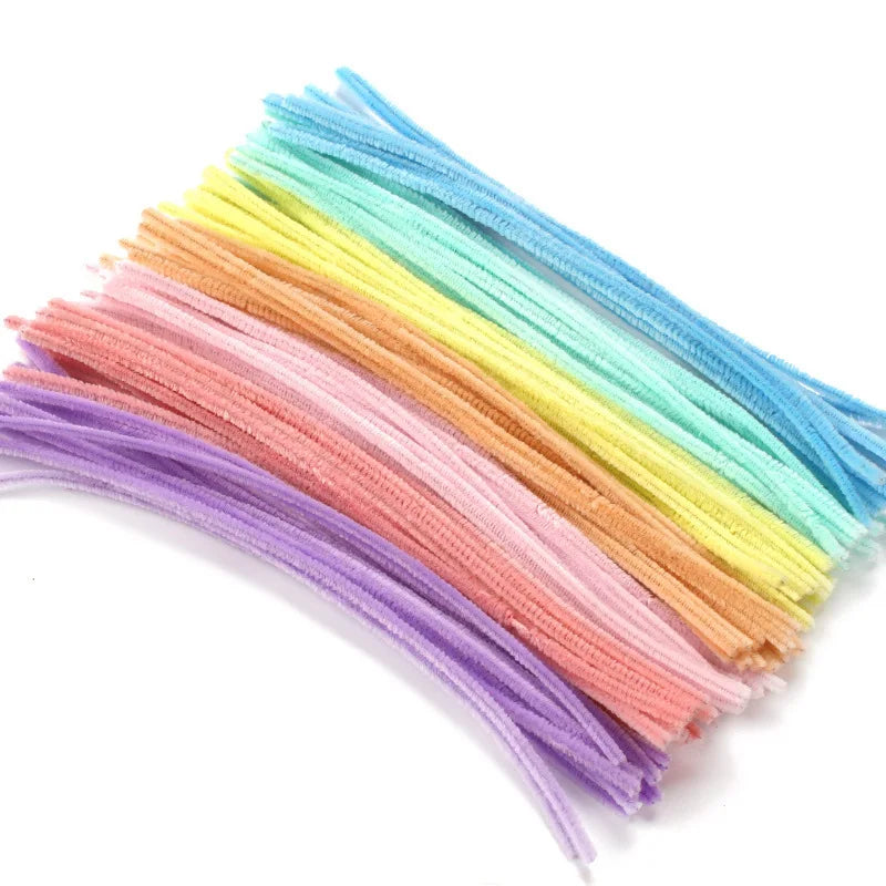 Macaron Fluffy Pipe Cleaners – Thick Plush DIY Craft Twist Sticks