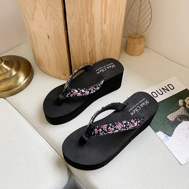 Women's Bohemian Beach Sandals | Ethnic Floral Flip Flops