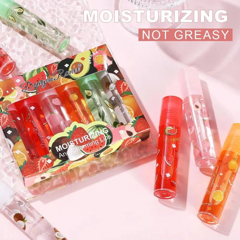 Dragon Ranee 6-Pc Strawberry Lip Oil Set | Hydrating Gloss