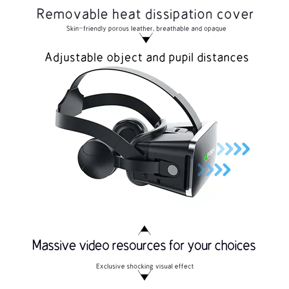 AyeBeau VRPARK J50 VR Headset 3D Glasses – Bluetooth, 110° FOV
