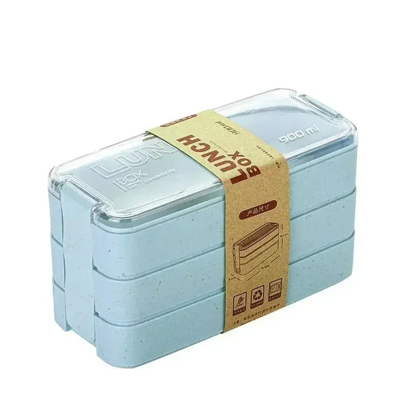 1 Wheat Straw Bento Box Reusable Portable Lunch Container Compartment