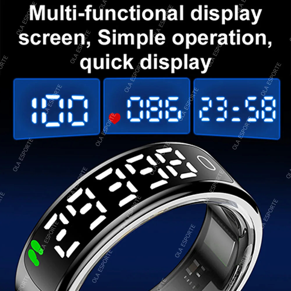Smart Ring R13 with Display Screen | 5ATM Waterproof Health Tracker