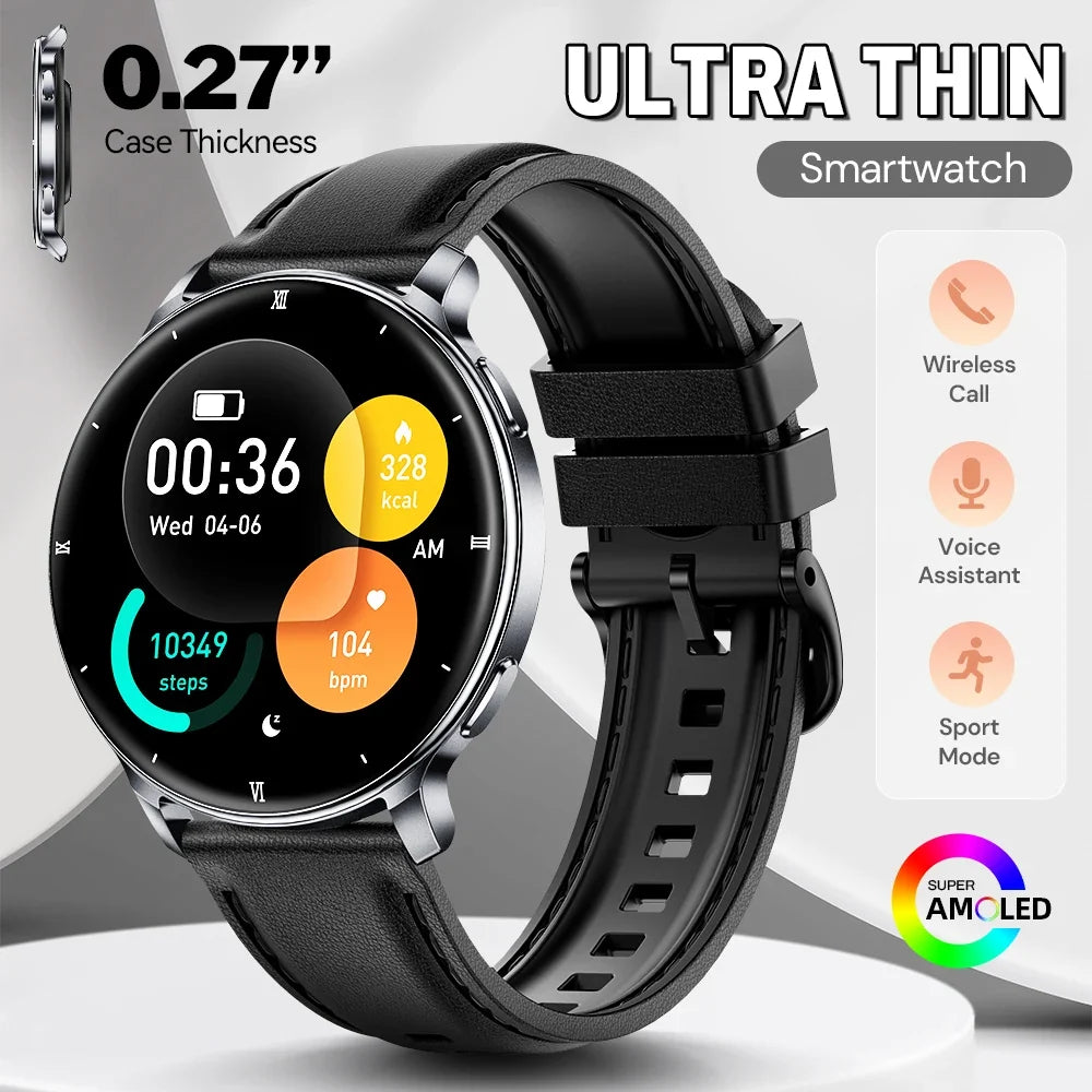 Yoateo Ultra Thin Smart Watch | GPS, AMOLED, Bluetooth, 3ATM