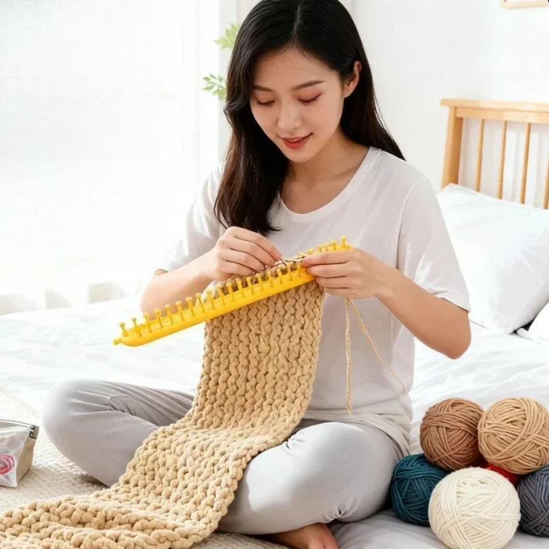 DIY Plastic Weaving Loom Kit – Portable Rectangle Wool Knitter