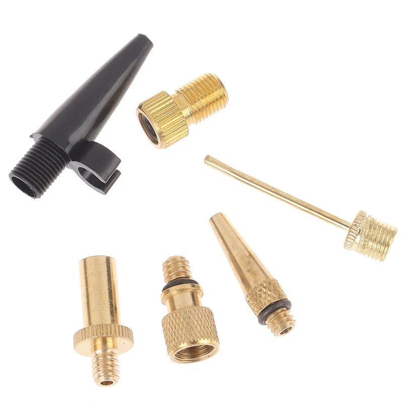 6-Piece Bike Valve Adapter Kit – Presta & Schrader Copper Nozzle