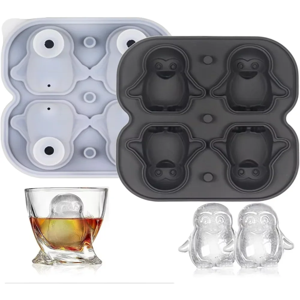 KEMORELA Penguin Silicone Ice Cube Tray with Lid | BPA-Free