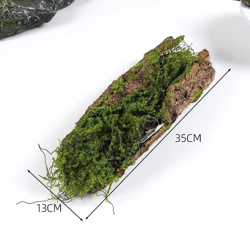 Imitation Bark Moss Planting Blocks | Faux Garden Green Decor