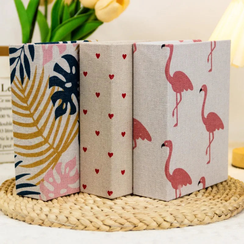 100 Pockets Photo Album Linen Cover DIY Writable Slip-in Picture