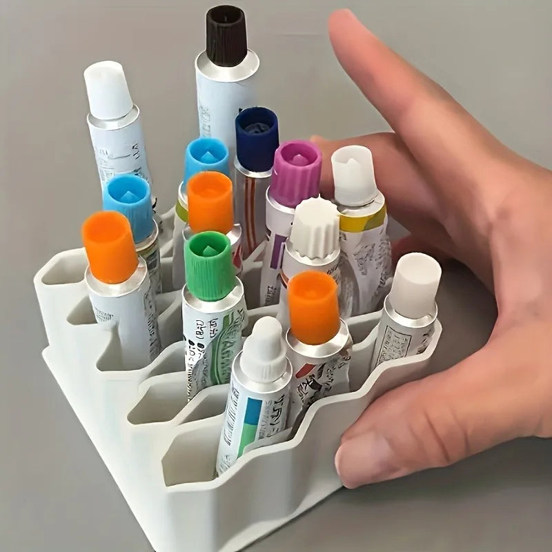 32-Grid Storage Box – Multi-Layer Organizer Rack with Labels