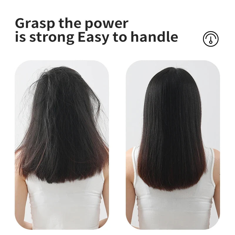 2-in-1 Electric Hair Straightener & Curling Comb LCD Display