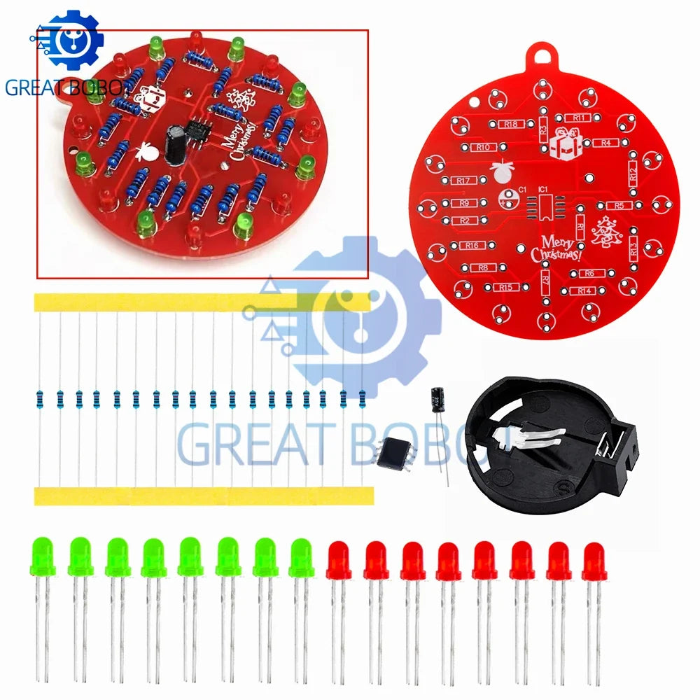 NE555 Timer Module Dual-Color Flashing LED DIY Soldering Kit