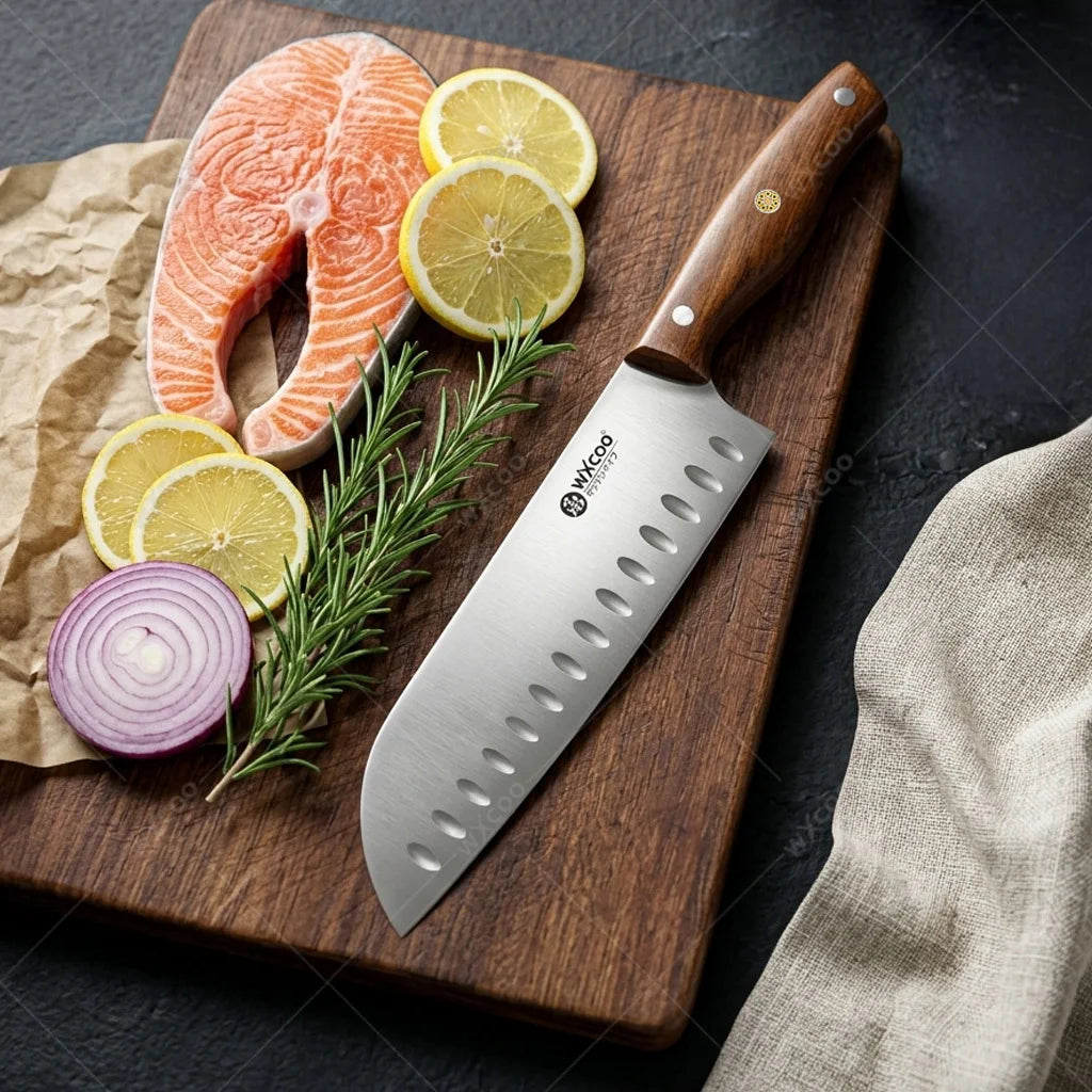 WXCOO Japanese Santoku Knife Set – 5-Piece Stainless Steel
