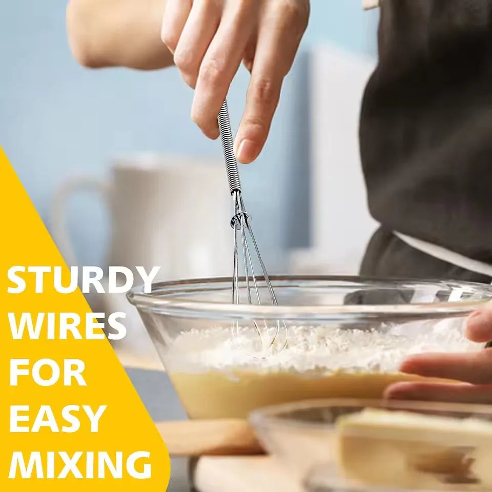 Mini Stainless Steel Manual Egg Whisk – Kitchen Wire Beater