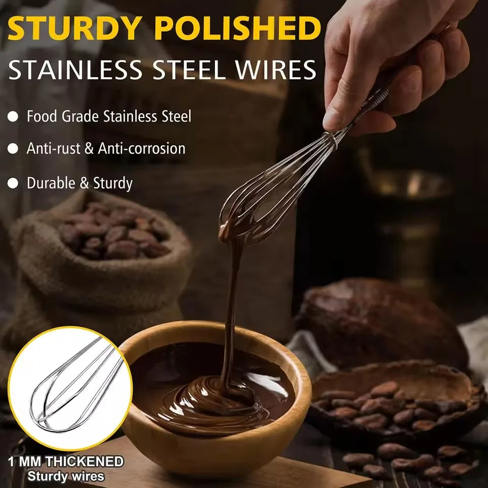 Mini Stainless Steel Manual Egg Whisk – Wire Kitchen Beater