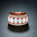 Huitan Imitation Opal Ring – Women's Fashion Wedding Band