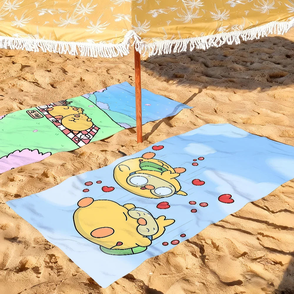 Cartoon Print Quick-Dry Beach & Bath Towel | Multi-Use