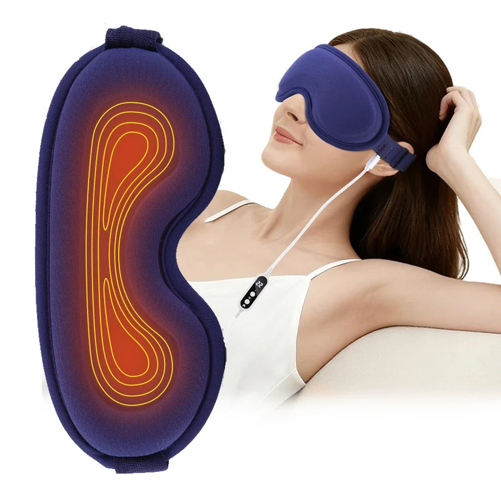 Heated Eye Mask Vibration Massage USB | Eye Strain Relief