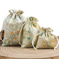 Satin Embroidered Vintage Storage Bag Christmas Drawstring Adjustable