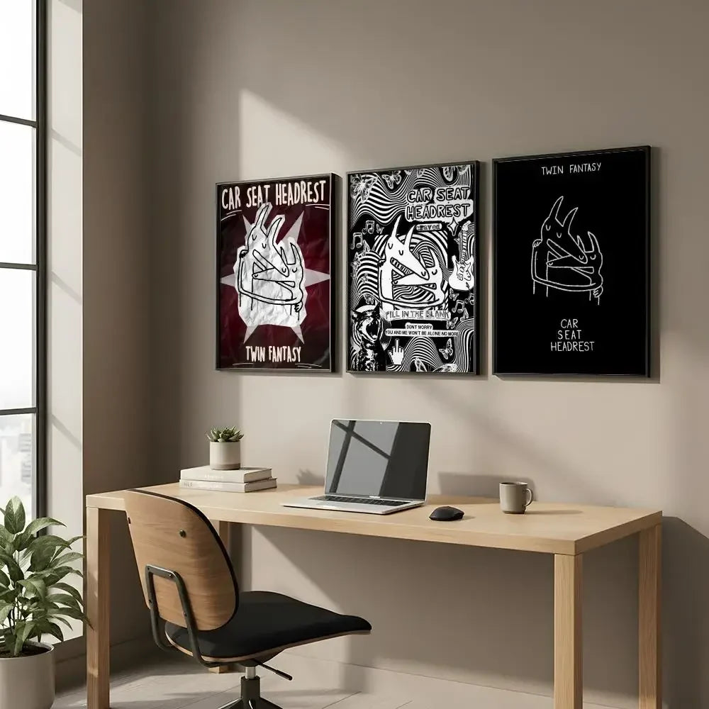 Classic Car Headrest HD Art Poster – Modern Wall Decor Print