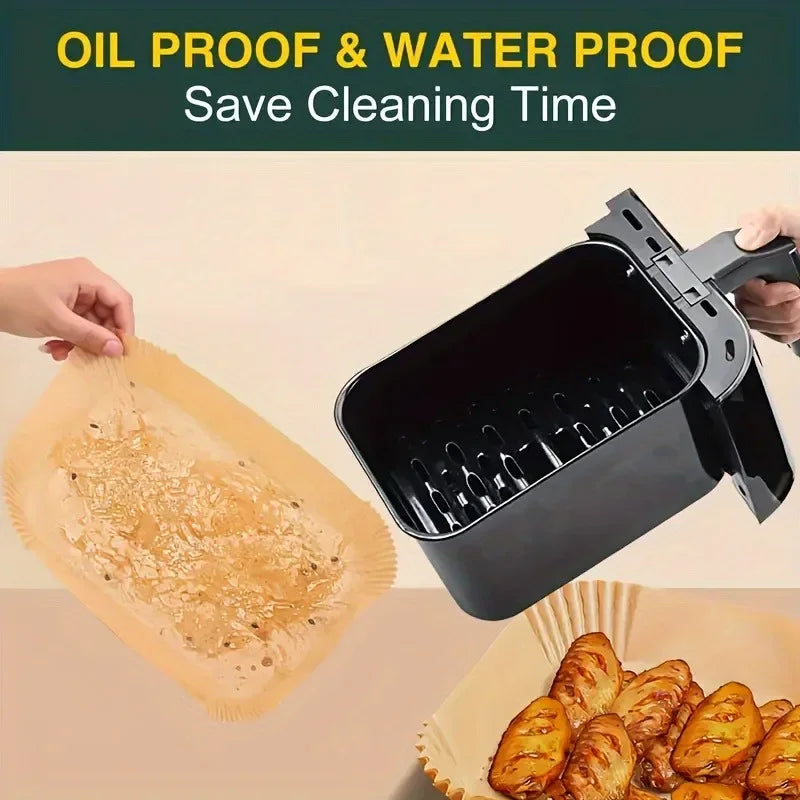 Extra Large Rectangular Paper Air Fryer Liners – Non-Stick