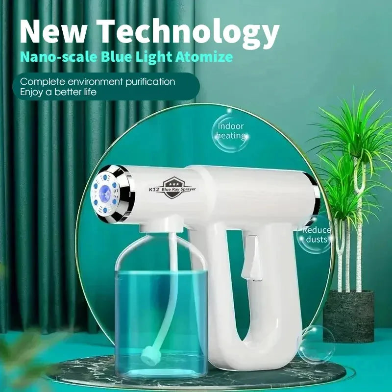 Blue Light Nano USB Rechargeable Wireless Steam Gun Barber Sprayer