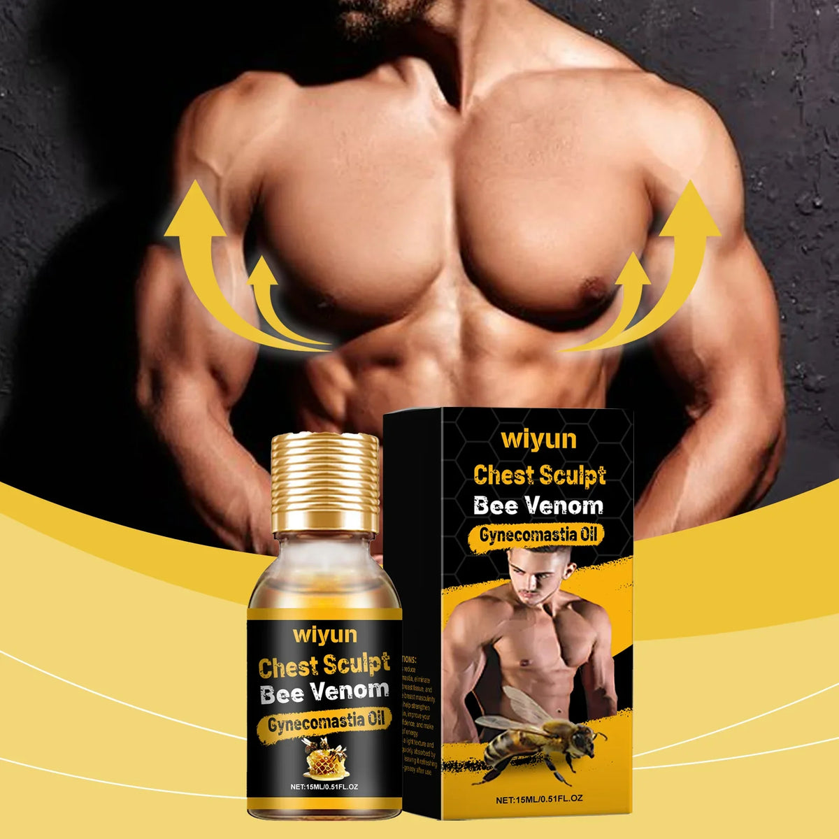 Bee Venom Gynecomastia Chest Shaping Massage Oil for Men