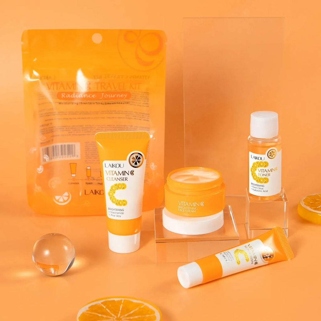 LAIKOU Vitamin C 4-Piece Travel Skincare Set | SPF50+