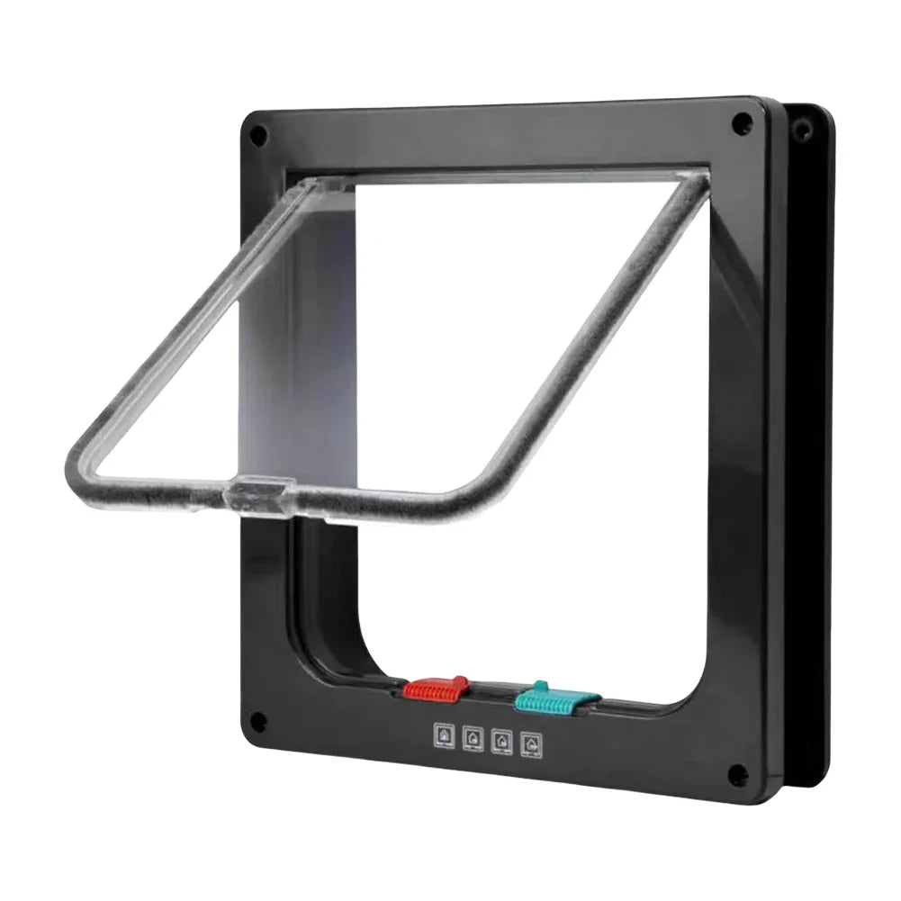 Dog Cat Kitten Flap Puppy Safety In&out Pet Door 4 Way Security Lock