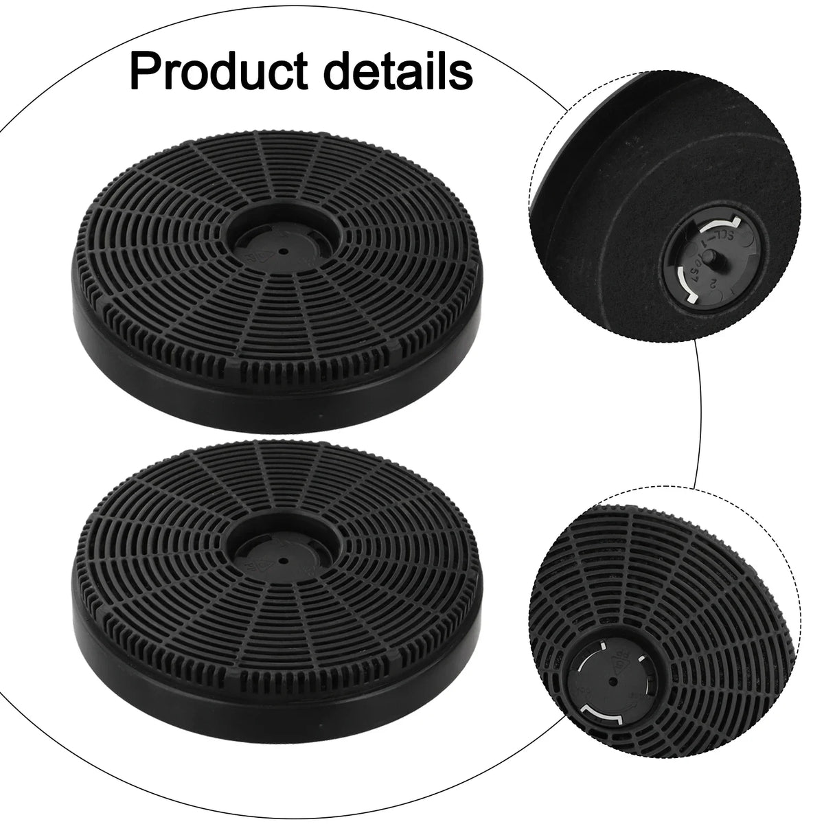 2-Pack Activated Carbon Range Hood Filter 160×30mm Round