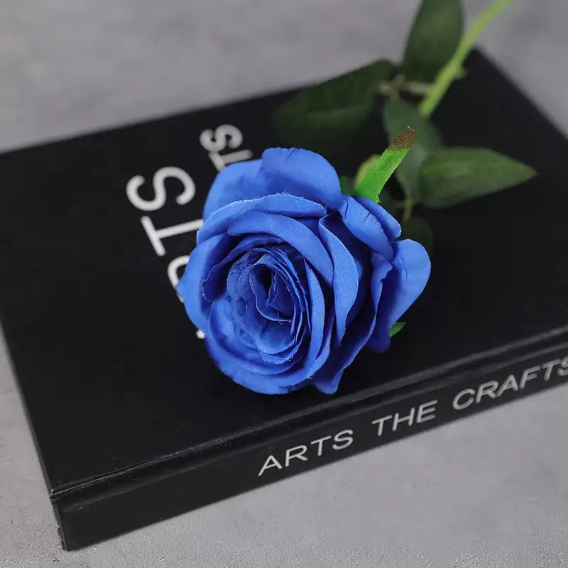 Rainbow Artificial Roses – Realistic Fake Flower Stems, 3pc Set