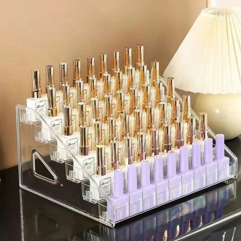 Clear Acrylic Nail Polish Display Stand | Multi-Layer Storage Rack