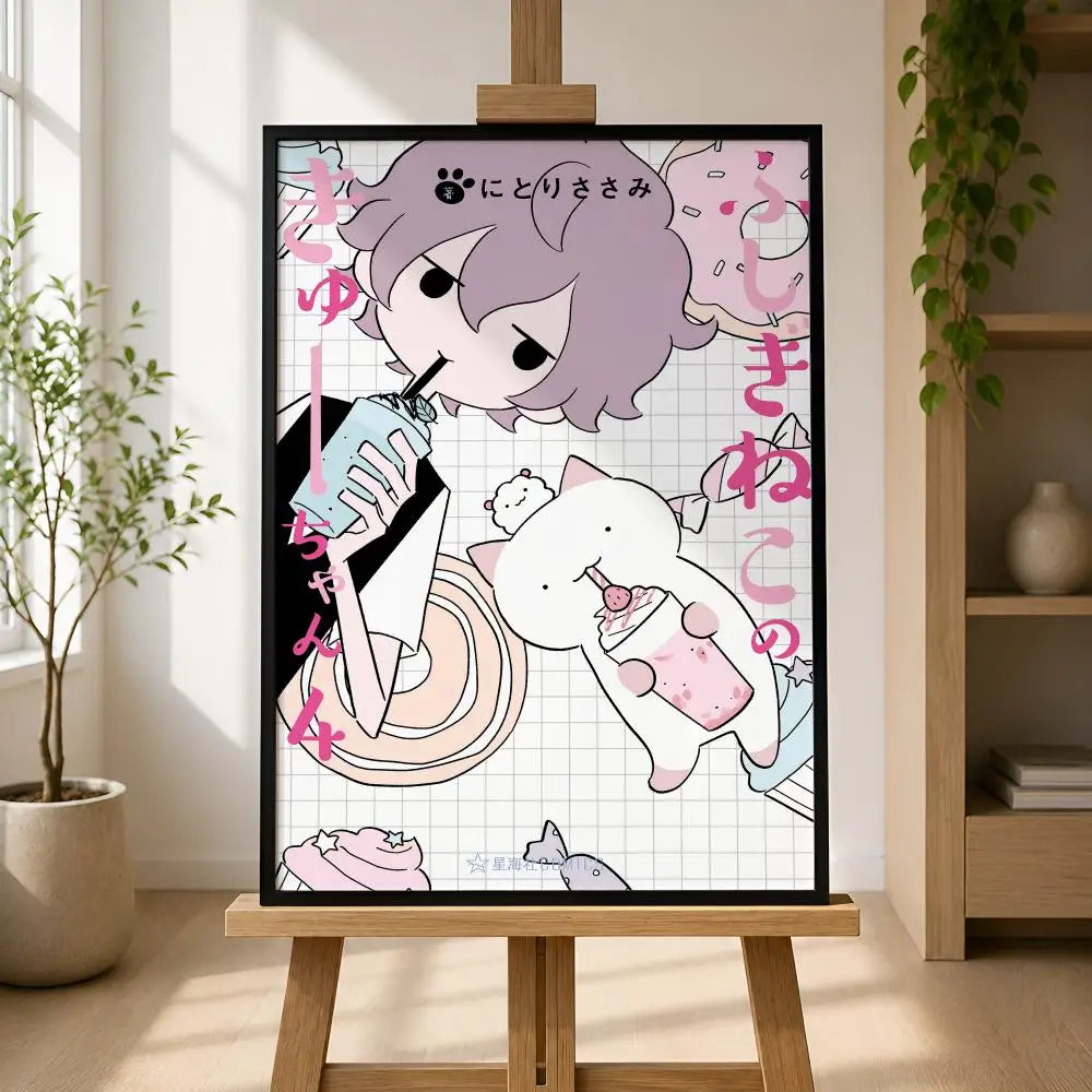 Wonder Cat Kyuu-chan PVC Peel-and-Stick HD Wall Poster