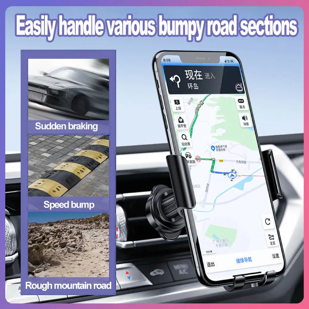 Car Air Vent Phone Holder | 360° Gravity Mount for 5–7" Phones