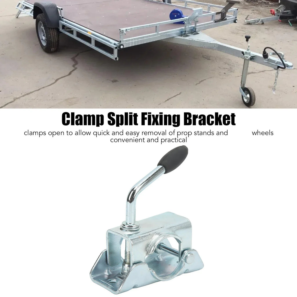 Prop Stand Support Mount Trailer Jack Wheel Split Clamp Pipe Diameter