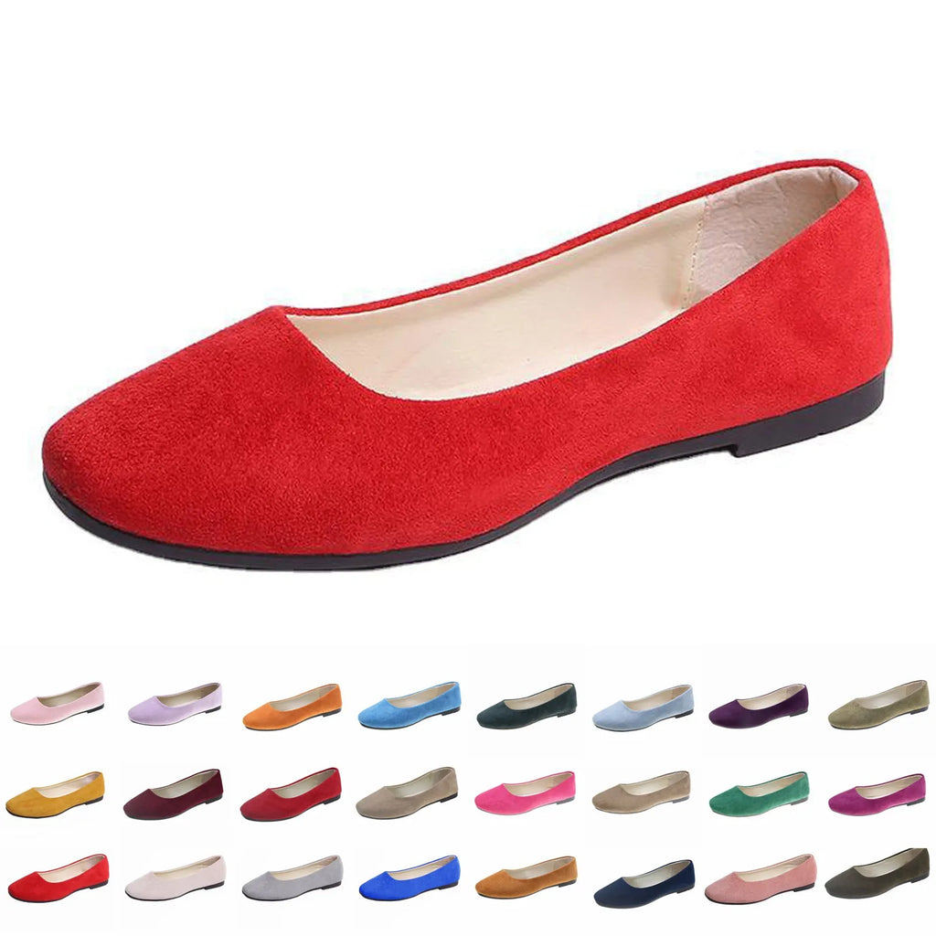 Women's Suede Ballet Flats | Slip-On Ballerina Flat Shoes